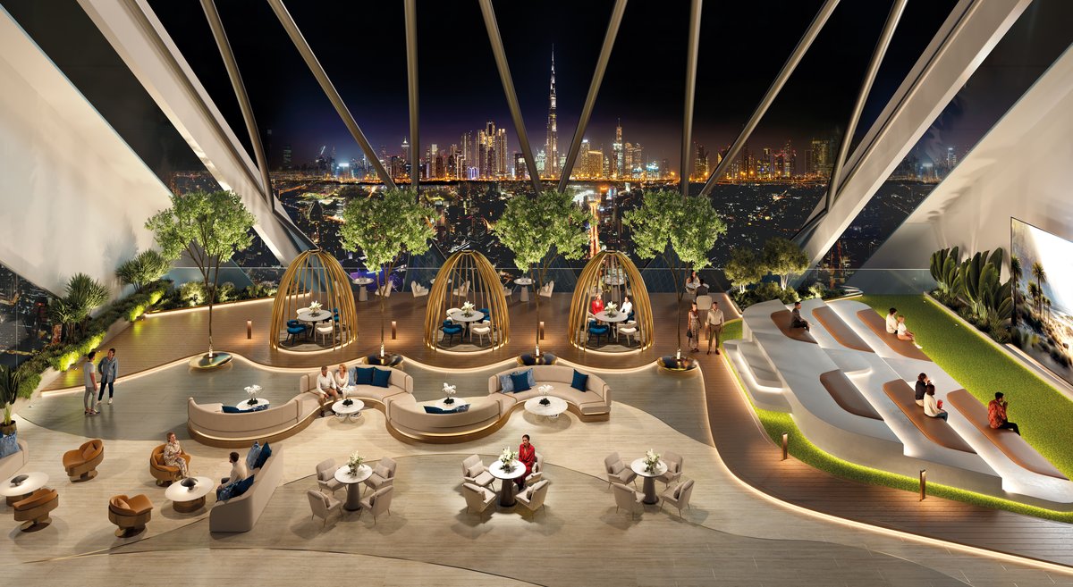 Rooftop sky lounge with Burj Khalifa views